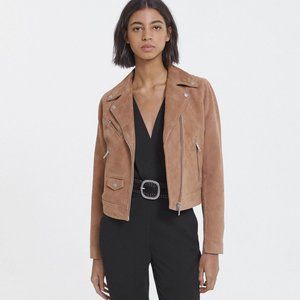 NWT Kooples Suede Perfecto Moto Motorcycle Jacket S